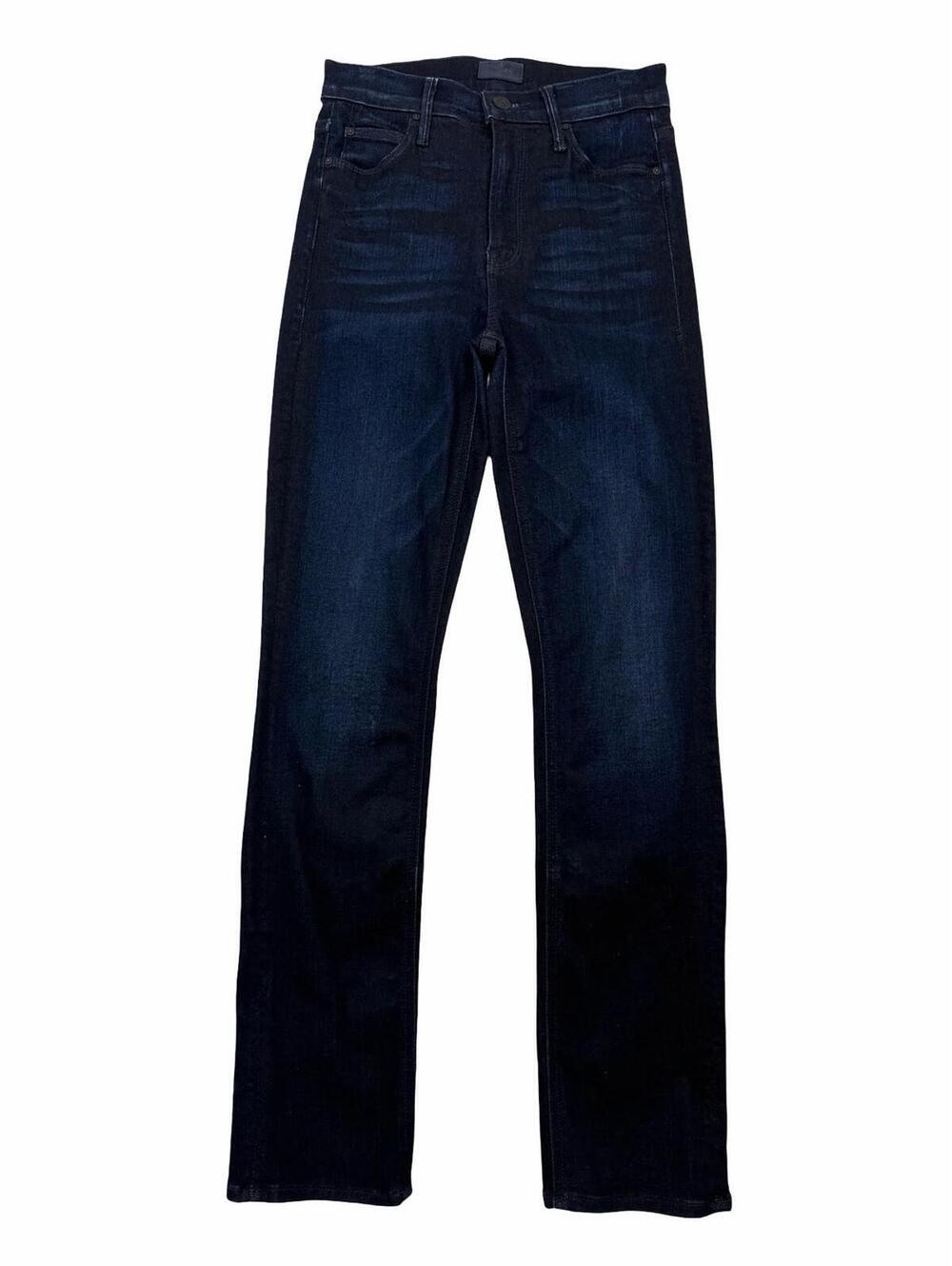 MOTHER The Dazzler Mid-Rise Straight-Leg Ankle Jeans Dark Wash Blue Size 24 W